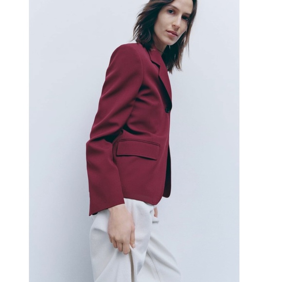 NWT Zara BUTTONED TAILORED BLAZER / L - Picture 5 of 15